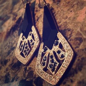 Black & Gold Art Deco Earrings